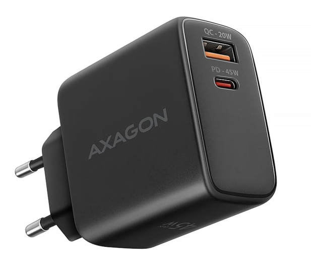 AXAGON ACU-PQ45 Ładowarka sieciowa 2-port QC3.0,4.0/AFC/FCP/PPS/Apple + PD type-C, 45W, Czarna - 1485043 - zdjęcie